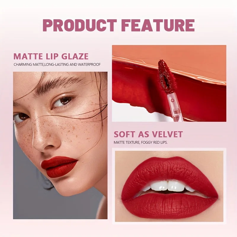 Luxury Long-lasting Waterproof Velvet Matte Liquid Lipstick - Hydrating, High Pigment, Smudge-proof, Lightweight